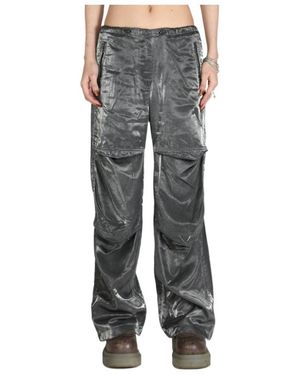 DIESEL P-Rodige Satin Cargo Trousers - Grey