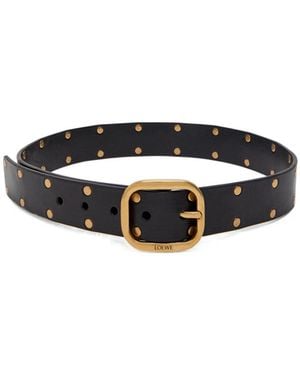 Loewe Studded Leather Belt - White