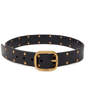 Loewe Studded Leather Belt - White