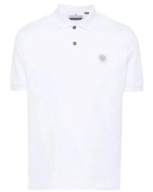 Stone Island Logo-Patch Polo Shirt - White