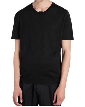 Roberto Collina Short-Sleeved Knitted Top - Black