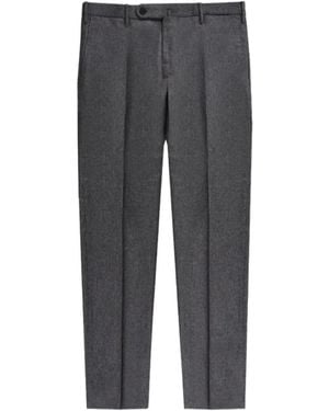 Incotex Pressed-Pleat Wool Pants - Gray