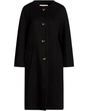 Marni Single-Breasted Long-Sleeved Overcoat - Black