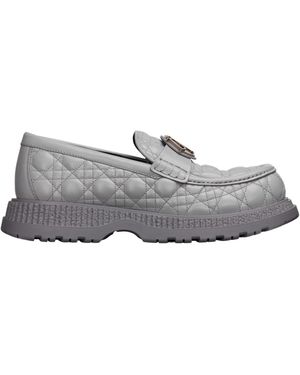 Dior Homme Logo Plaque Slip-On Buffalo Loafers - Grey