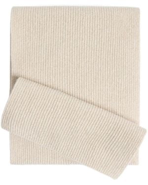 Brunello Cucinelli Ribbed-Knit Scarf - White