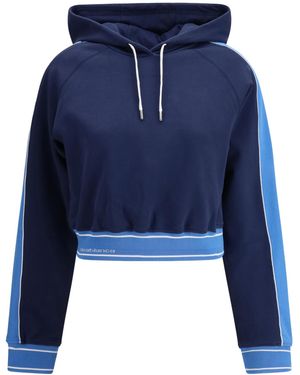 CASABLANCA Drawstring Cropped Hoodie - Blue