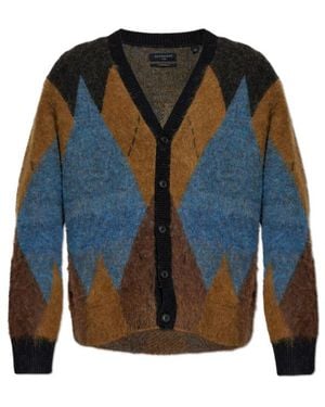 AllSaints Bernie Intarsia Cardigan - Blue