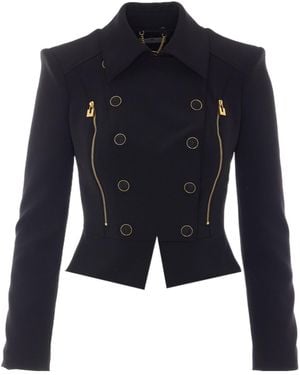 Elisabetta Franchi Veste En Double Crêpe Stretch - Blue