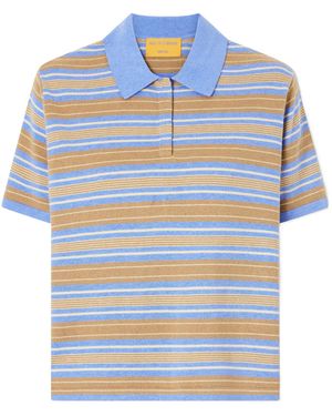 Guest In Residence Lightweight Striped T-Shirt - Blue
