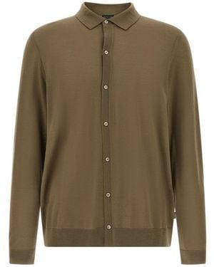 BOSS Boss Button-Up Knitted Polo Cardigan - Green