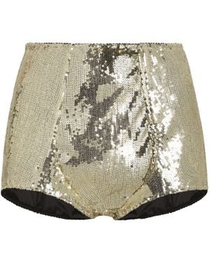Dolce & Gabbana Sequined High-Waist Panties - Natural