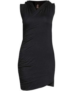 Thom Krom Ruched Hooded Dress - Black
