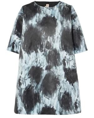 Marni Leopard-Print Duchesse Satin Minidress - Grey