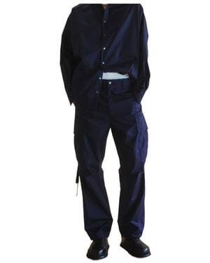 DARKPARK Saint Logo Patch Cargo Trousers - Blue