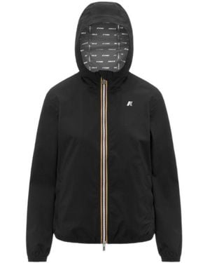 K-Way Zip-Up Hooded Jacket - Black