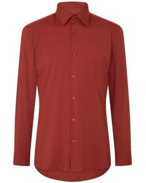 BOSS P Hank Kent Long Sleeve Oxford Shirt - Red