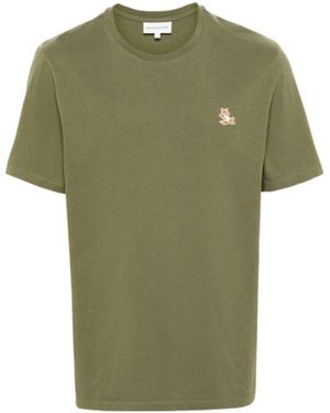Maison Kitsuné Chillax Fox Short Sleeved T-Shirt - Green