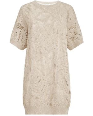 Brunello Cucinelli Dazzling Water Lillies Mini Dress - White