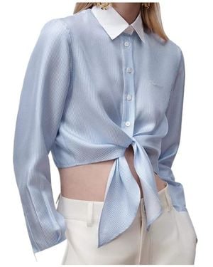 Dior Iviera Tied Cropped Blouse - Blue