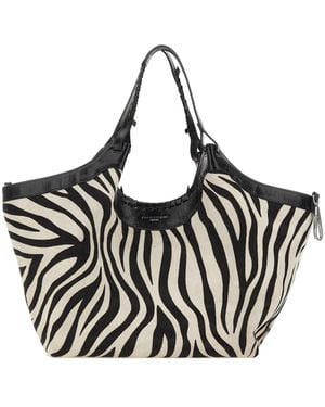 Gianni Chiarini Large Dua Zebra-Print Tote Bag - Black