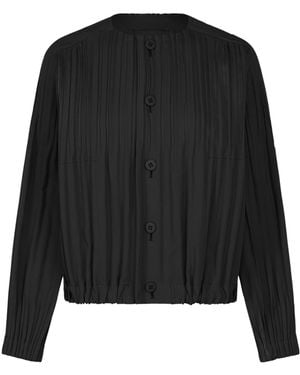 Pleats Please Issey Miyake Smooth Coat - Black