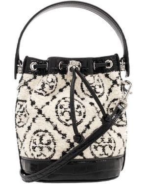 Tory Burch Mini Bouclé Bucket Bag - Black