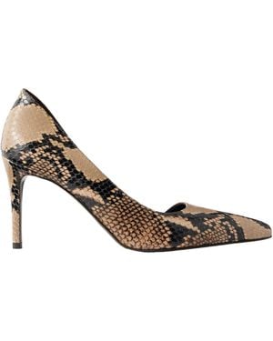 KHAITE Jett D'Orsay Snake-Effect Leather Court Shoes - Metallic