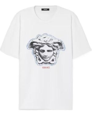 Versace Medusa-Head Printed Crewneck T-Shirt - White
