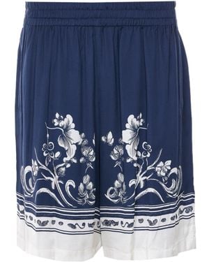 ih nom uh nit Printed Elastic-Waist Shorts - Blue