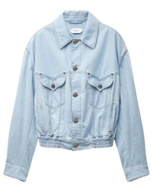 Versace Elasticated-Waist Denim Jacket - Blue