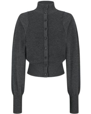 Amomento Button-Front Knit Cardigan - Black