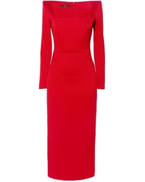 Alex Perry Long-Sleeve Midi Dress - Red