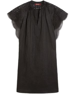 Max Mara Studio Astor V-Neck Mini Dress - Black