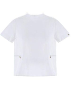 Herno Contrast-Panel Drawstring Waist T-Shirt - White
