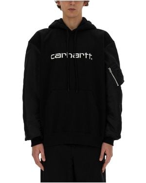 Junya Watanabe X Carhartt Oversized Fit Drawstring Hoodie - Black