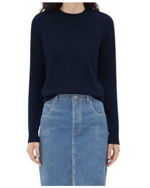Bottega Veneta Intrecciato Leather Patches Jumper - Blue