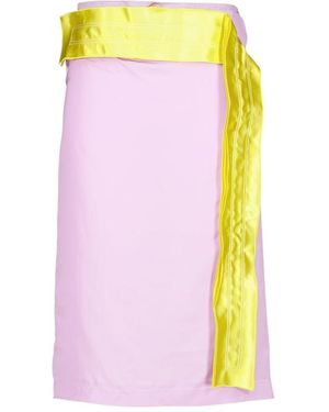 Marni Color-Block Piped Midi Skirt - Pink