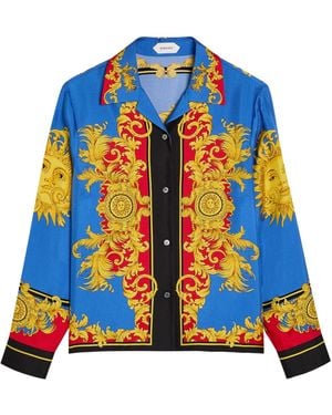 Versace Simple Silk Shirt - Blue