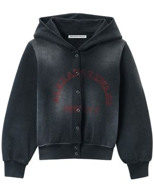 T By Alexander Wang Distressed Hooded Jacket - Black