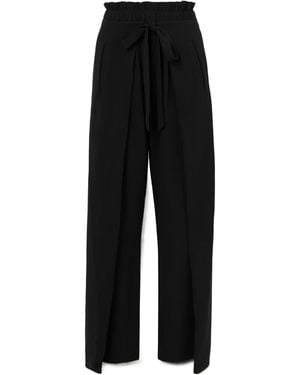 Cult Gaia Naomi Crepe Wide-Leg Wrap Trousers - Black