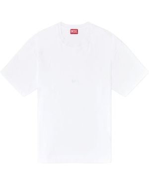 DIESEL Cotton-Interlock T-Shirt With Logo Embroidery - White