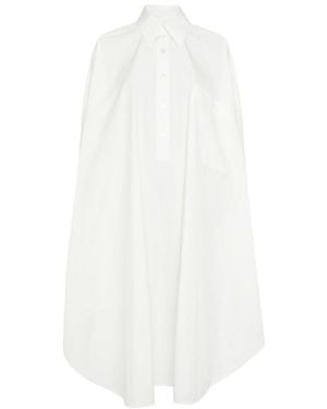 Bottega Veneta Logo Lapel Dress - White