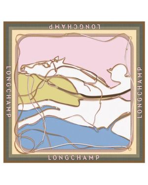 Longchamp A Toute Allure Silk Scarf 90 - Blue