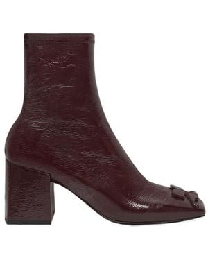 Courreges Courrèges Zip Detailed Square Toe Ankle Boots - Purple