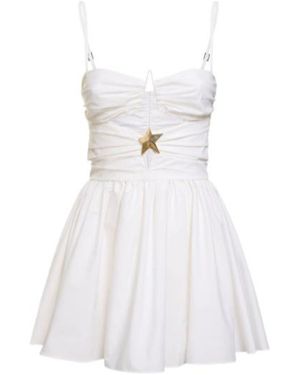 Area Pleated Mini Dress - White