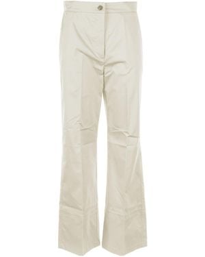 Marella High Waist Wide Leg Trousers - Natural