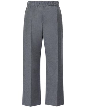 Weekend by Maxmara Elasticated-Waistband Tailored Trousers - Grey