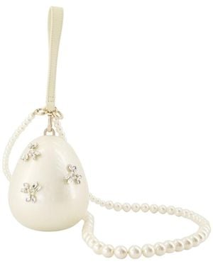 Simone Rocha Crystal-Embellished Faux-Pearl Mini Bag - White