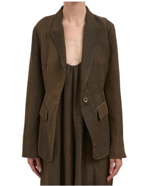 Uma Wang Single-Breasted Suit Jacket - Brown