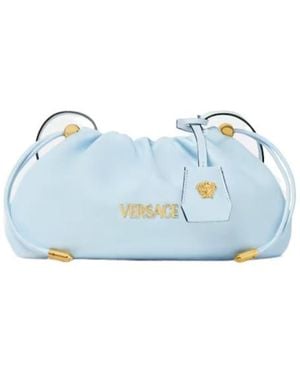 Versace Mini Tag Logo Clutch Bag - Blue